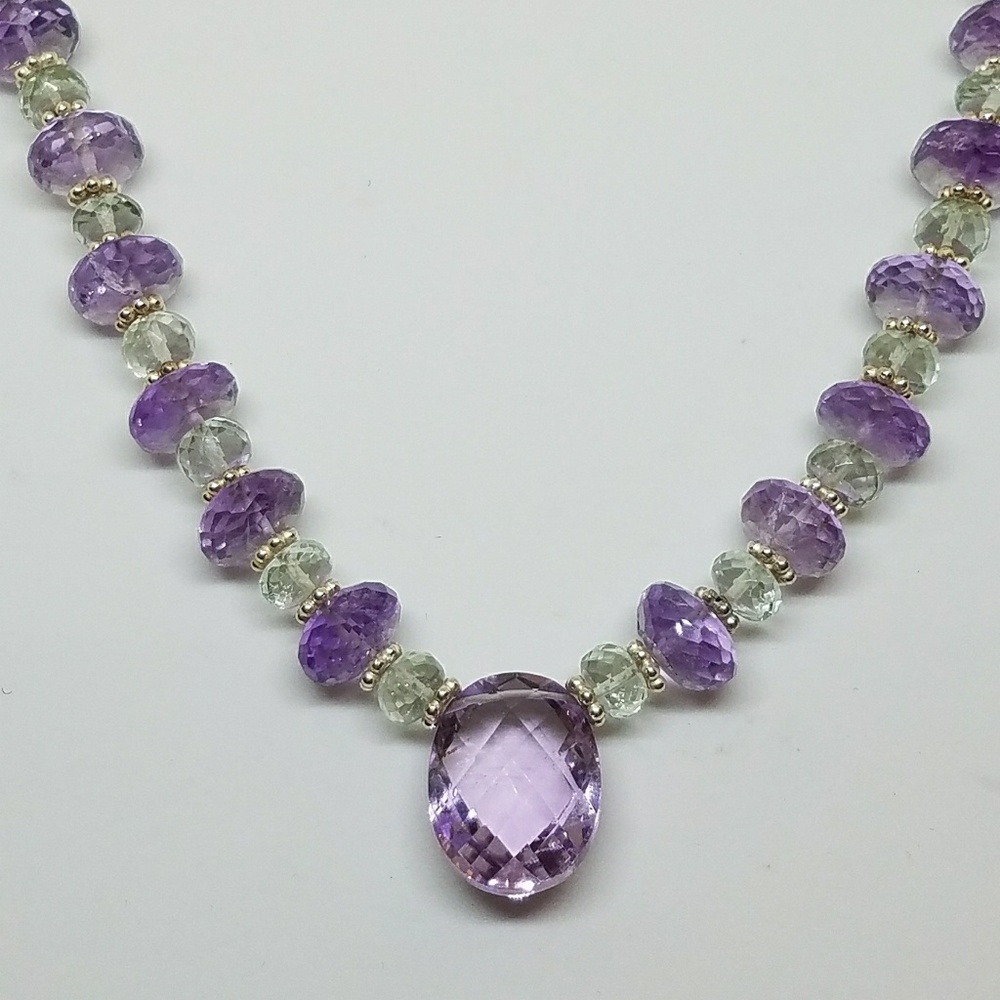 Pink amethyst necklace